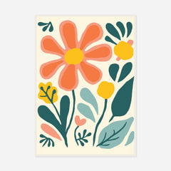 Coral Flower Study — front view in a white frame