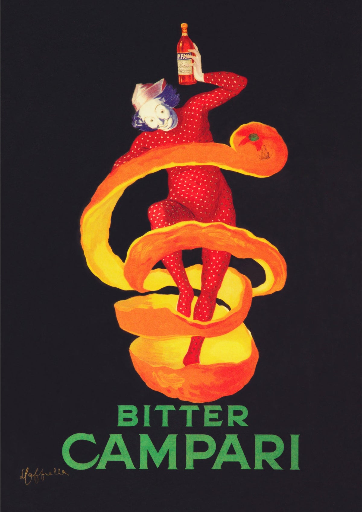Bitter Campari Vintage Advertising Poster by Leonetto Cappiello — poster only, complete unframed artwork