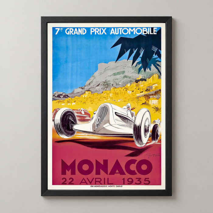Monaco Grand Prix 1935 Vintage Racing Poster  - Framed/Unframed