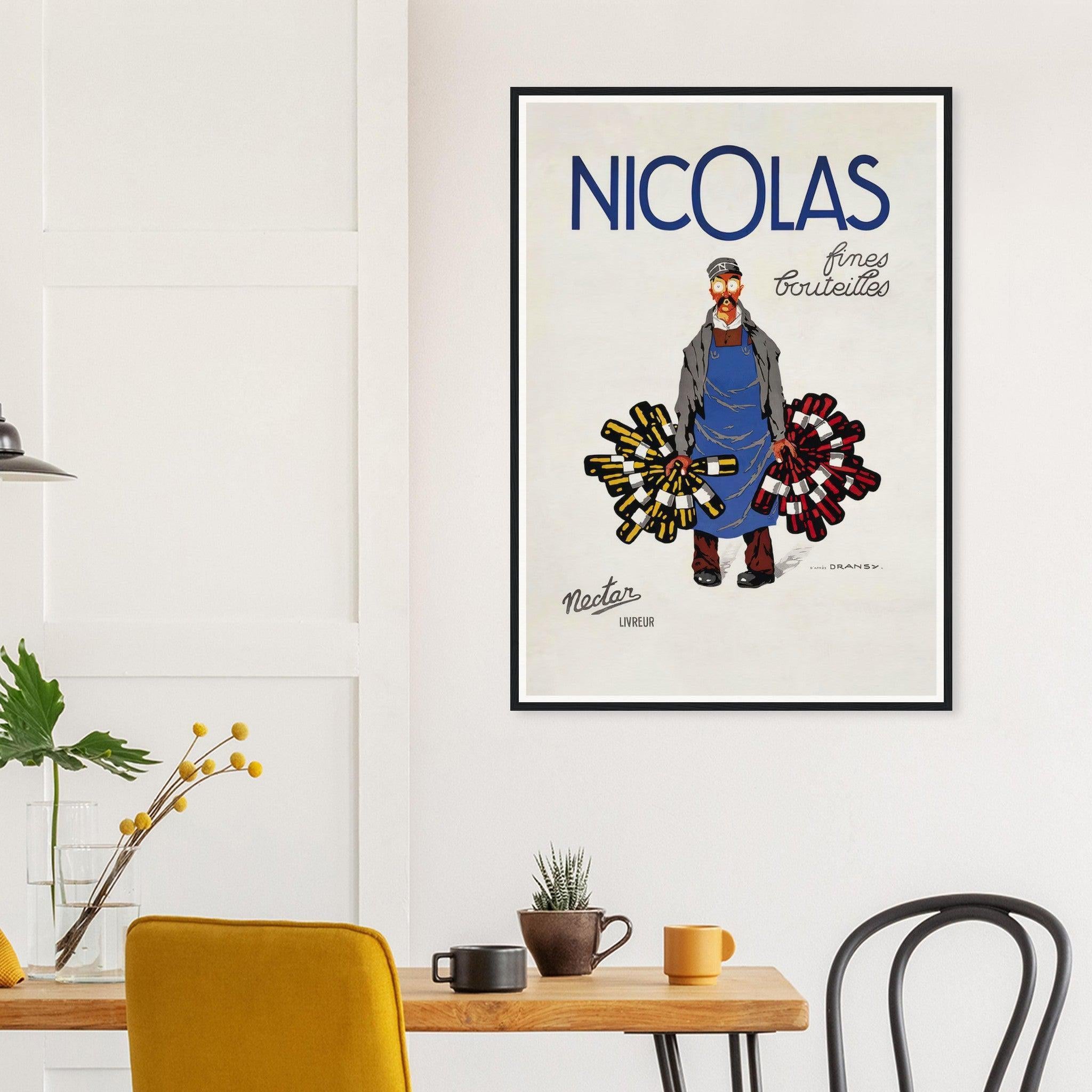 Nicolas Fine Bottles poster by Jules Isnard Dransy (1930) - French Vin