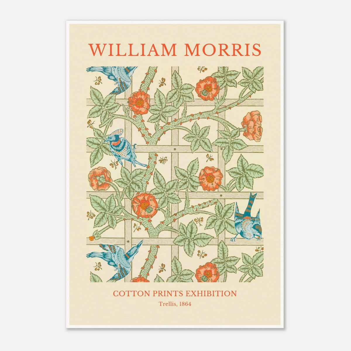 William Morris - Cotton Prints Exhibition, Trellis (1864)