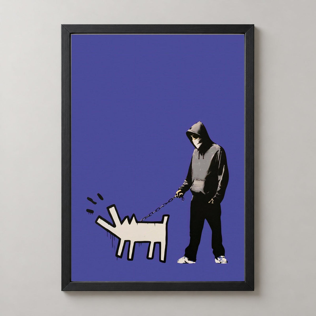 Banksy Choose Your Weapon (Purple), 2010 — realistic black frame studio view