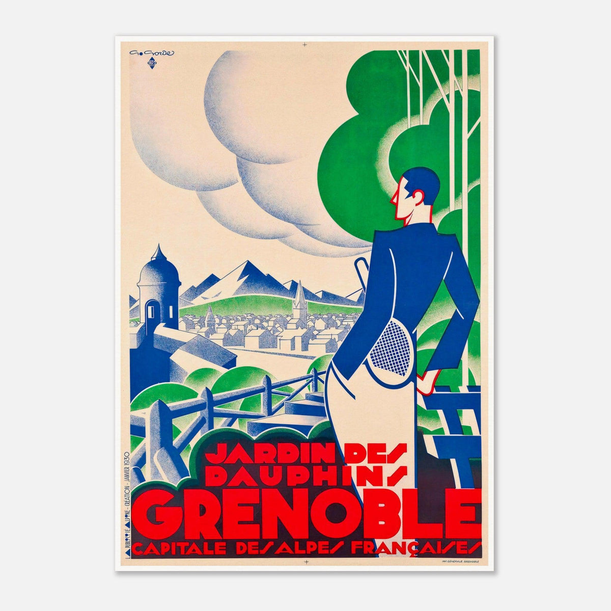 Grenoble Capital of the French Alps Vintage Travel Poster