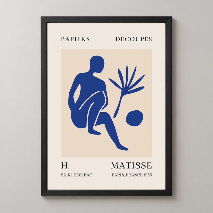 Papiers Découpés H. Matisse Print Blue Silhouette (1955)