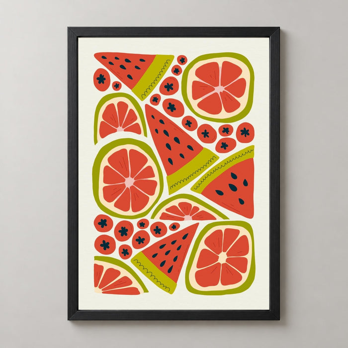 Red Fruits Print  | Abstract Fruit Collection | Kitchen wall art