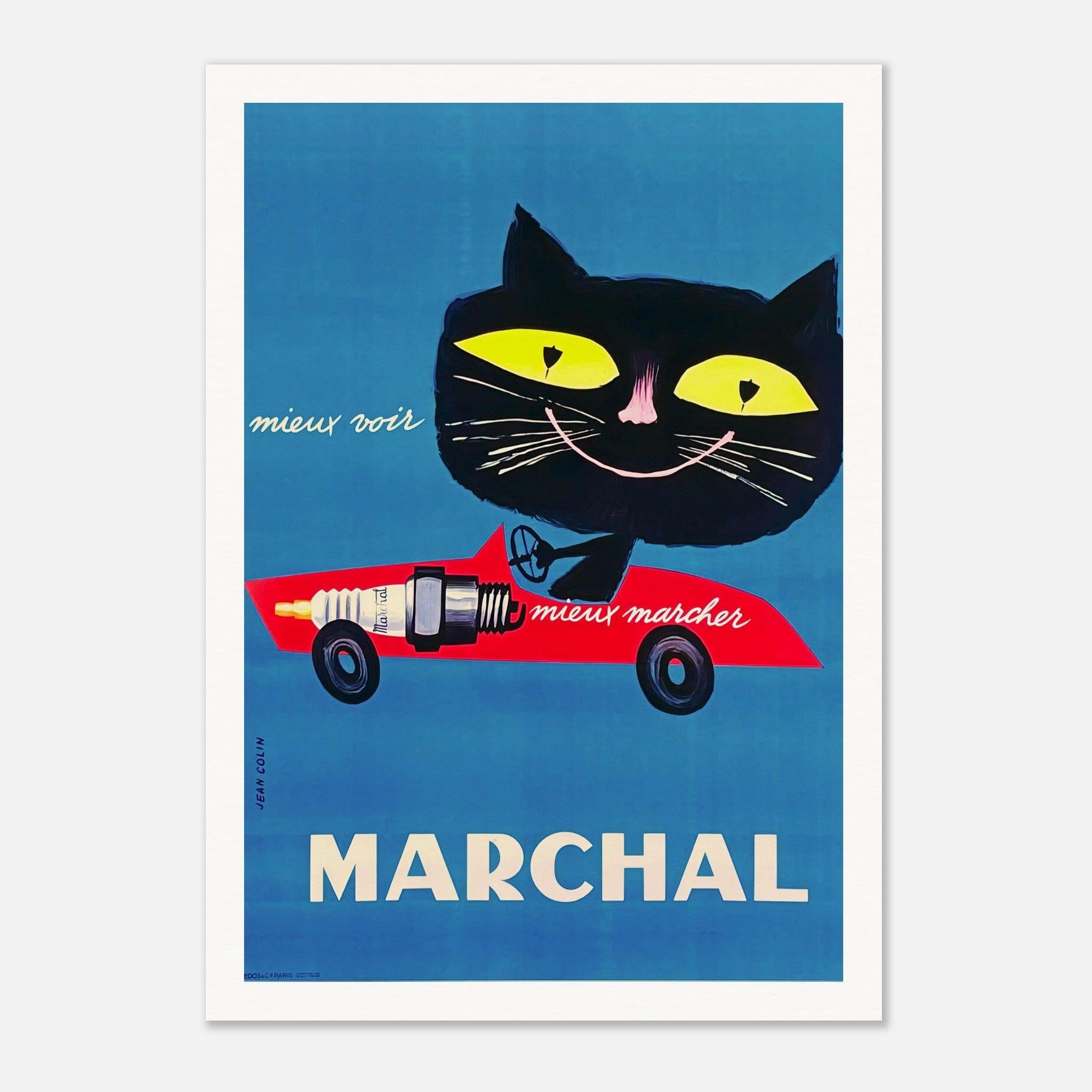 Marchal Cat Spark Plug Vintage Advertising Poster by Jean Colin