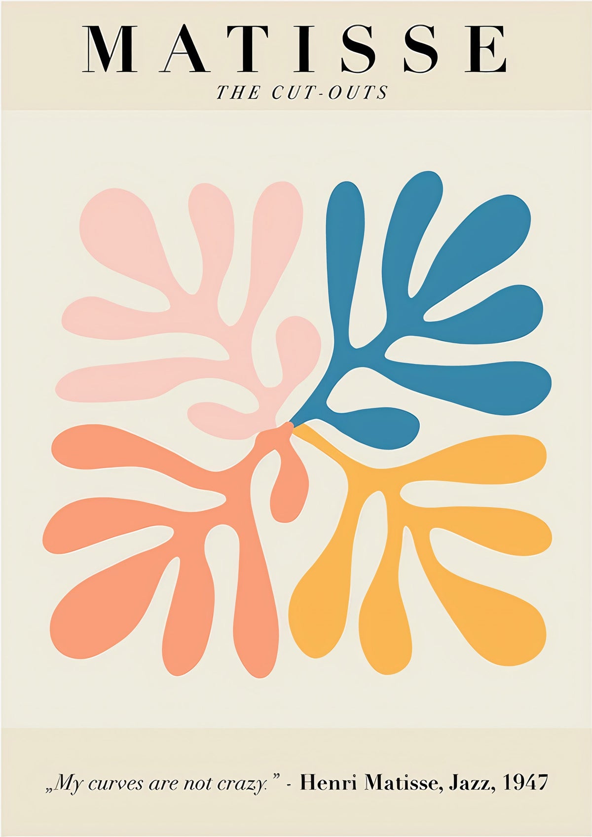 The Jazz Cut-Outs, Henri Matisse Modernist Print (1947) — poster only, complete unframed artwork