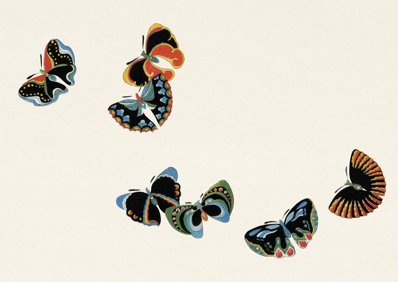 Dark Patterned Butterflies — borderless A-series artwork