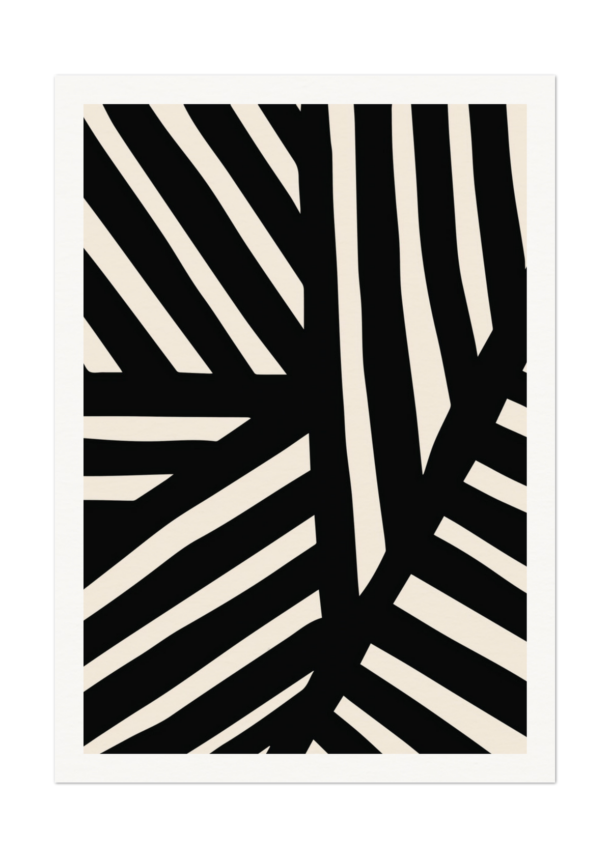 Bold Black and White Abstract Art Print