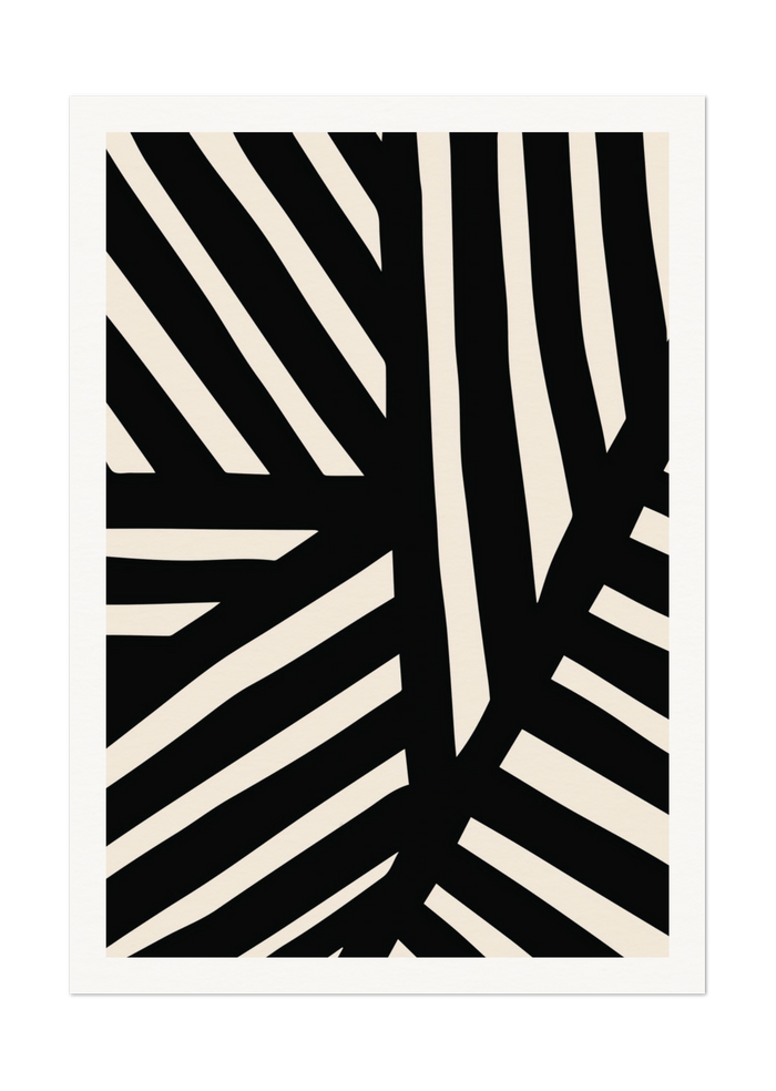 Bold Black and White Abstract Art Print