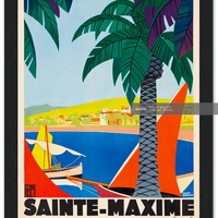 Sainte Maxime French Riviera France Vintage Travel Poster - Galrie