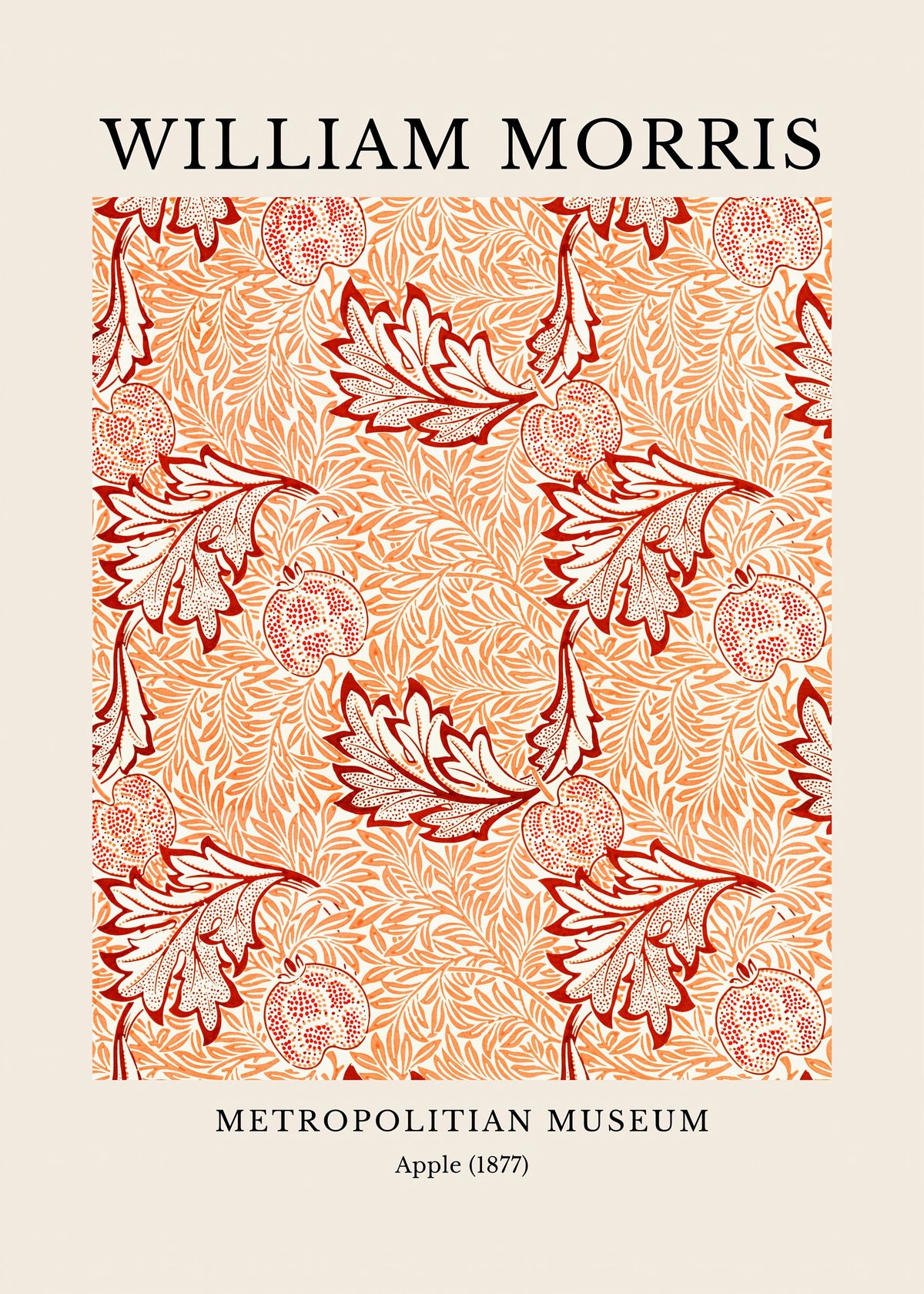 William Morris - Metropolitan Museum, Apple Print (1877) — poster only, complete unframed artwork