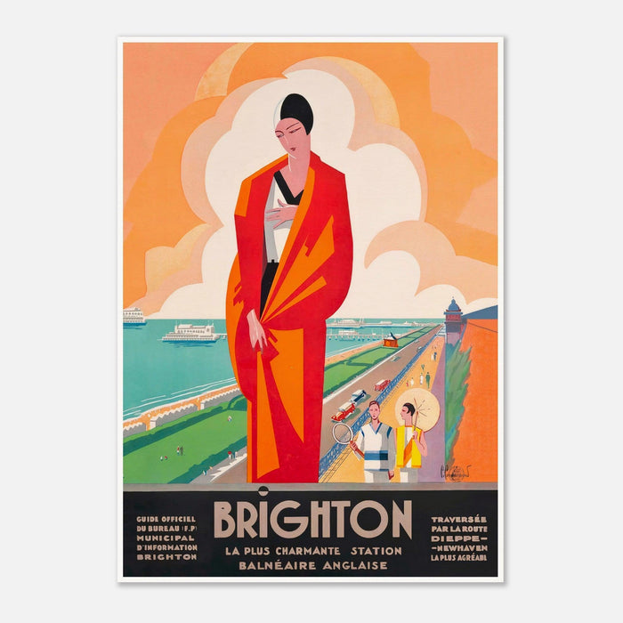 Brighton, das bezauberndste englische Küstenresort-Vintage-Reiseplakat von Roger Broders
