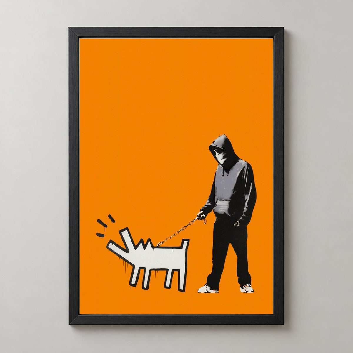 Banksy Choose Your Weapon (Dark Orange), 2010 — realistic black frame studio view