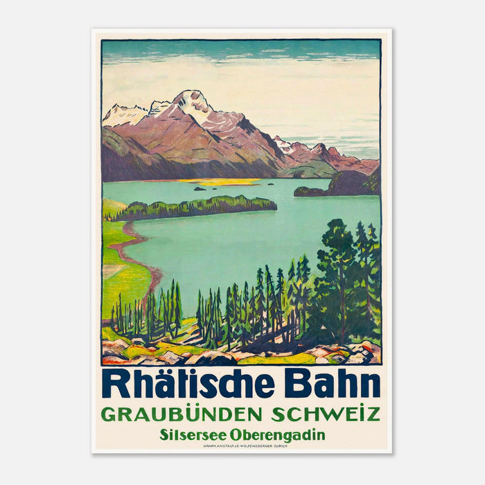 Rhaetian Railway Graubünden Switzerland Vintage Travel Poster