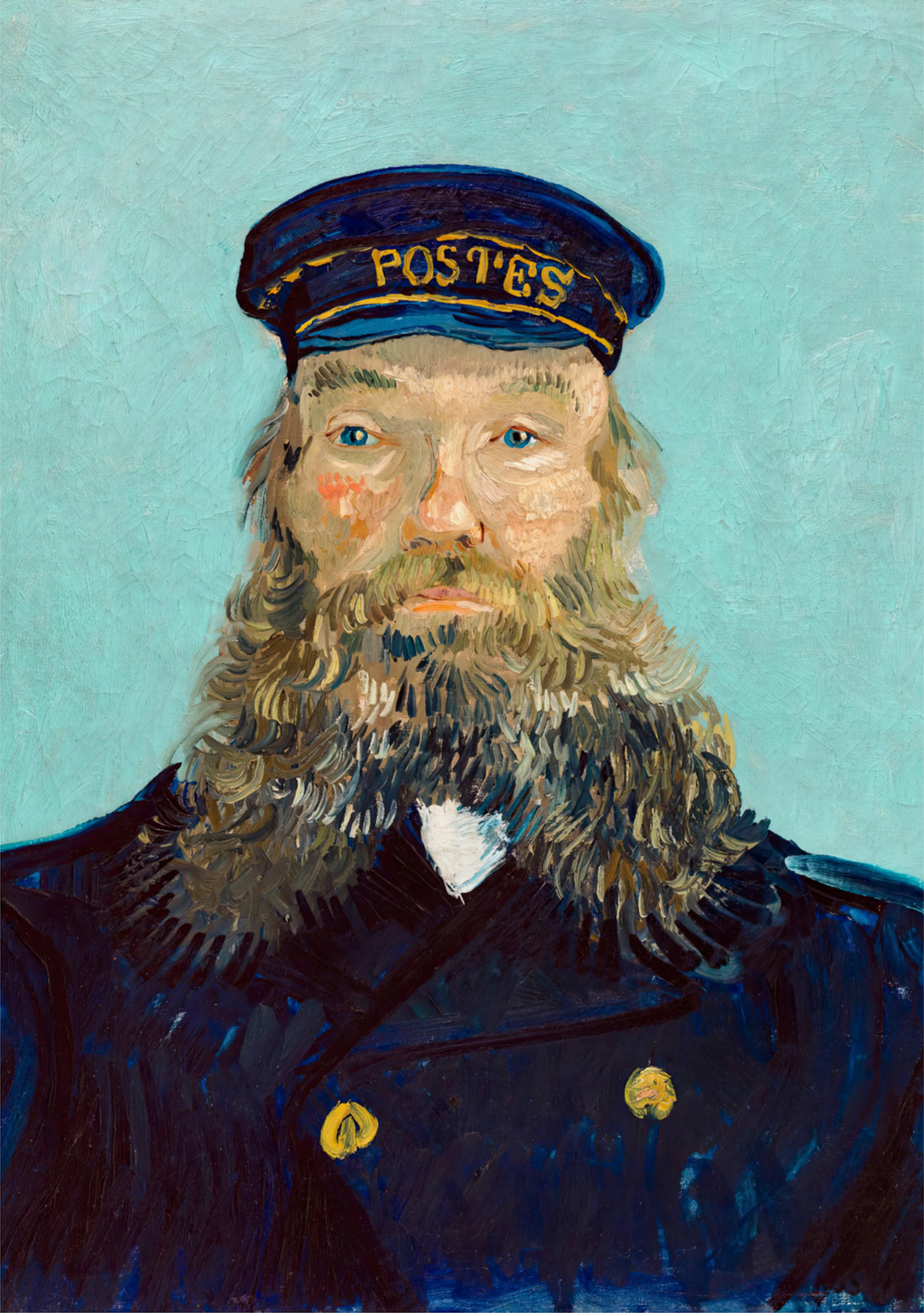 Van Gogh's Portrait of a Postman - Iconic Post-Impressionist Art Print — poster only, complete unframed artwork