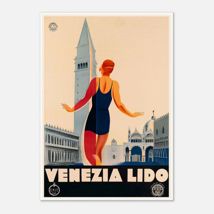 Venezia Lido Italy Vintage Travel Poster - Framed/Unframed