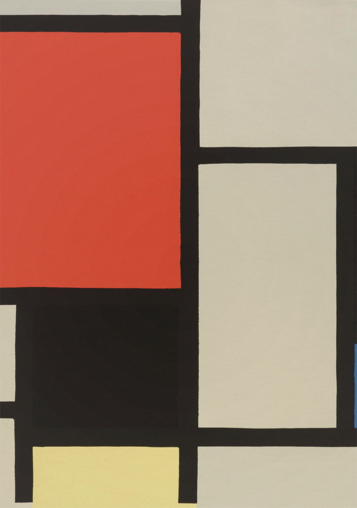 Piet Mondrian's Composition with Red, Blue, and Yellow - Abstract Art Print — poster only, complete unframed artwork