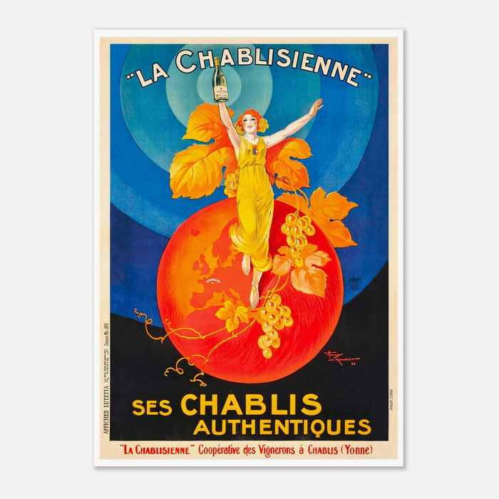 La Chablisienne Ses Chablis Authentiques - Französisches Wein-Vintage-Poster