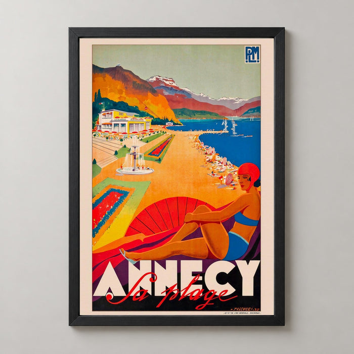 Annecy France Vintage Travel Poster