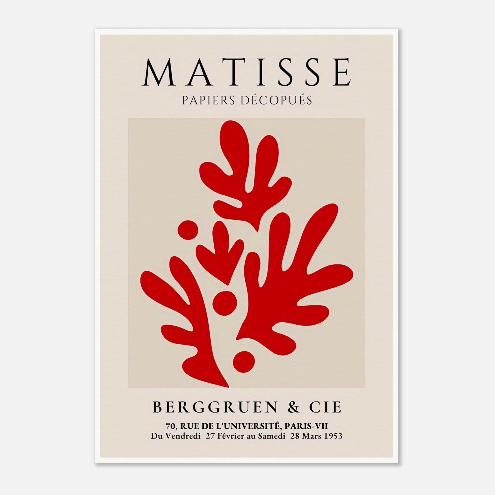 Henri Matisse Red Exhibition Print at Berggruen & Cie