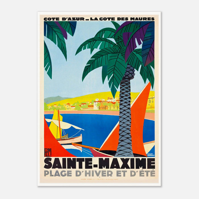 Sainte Maxime French Riviera France Vintage Travel Poster