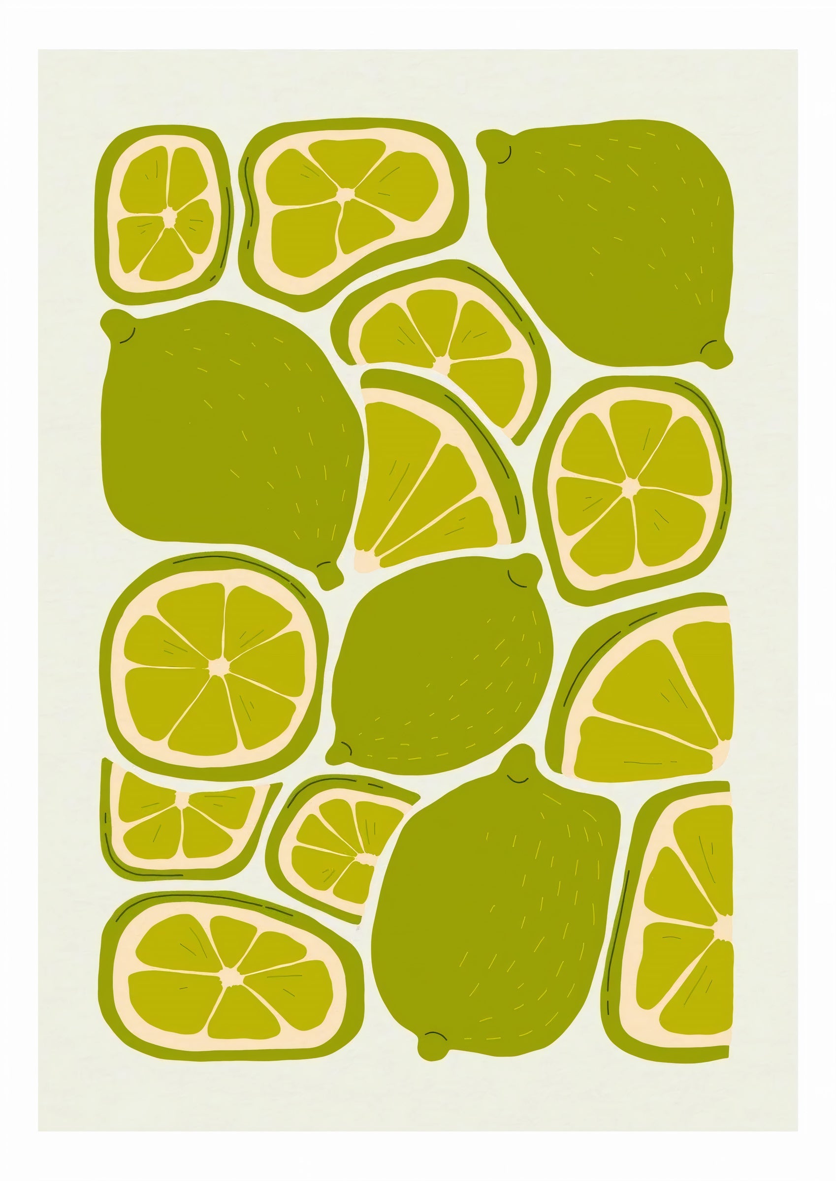 Lime Print | Abstract Fruit Collection | Kitchen Wall Art