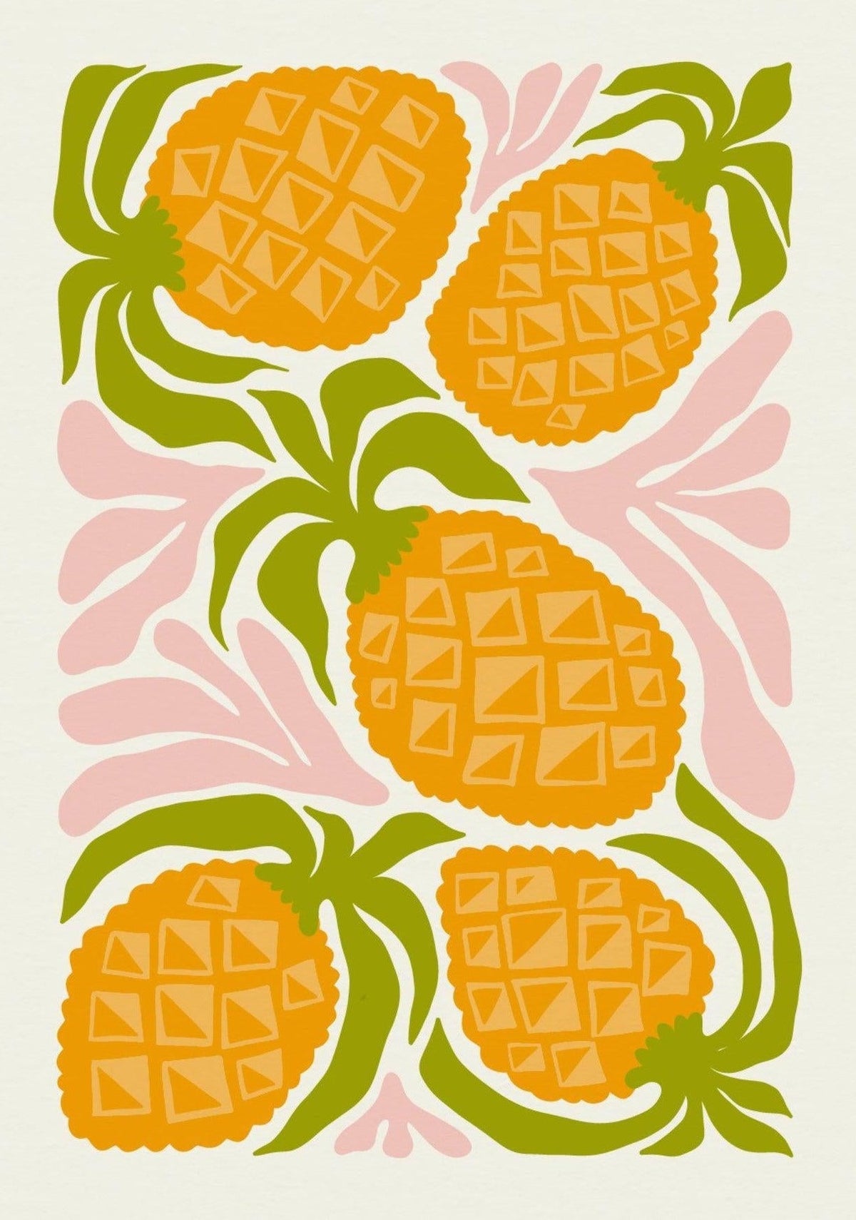Pineapple Print  | Abstract Fruit Collection | Kitchen wall art — poster only, complete unframed artwork