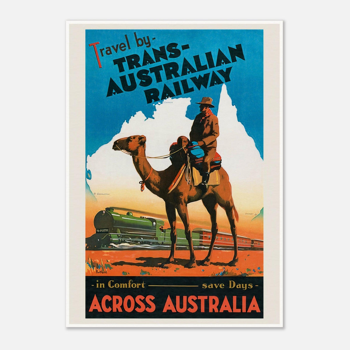 Trans Australian Railway | Outback Australia Vintage Poster