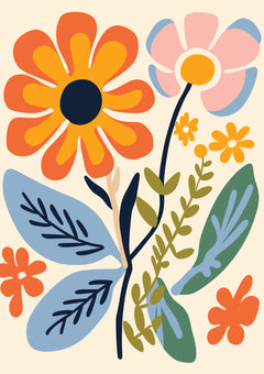 Folk Daisy Garden — borderless A-series artwork