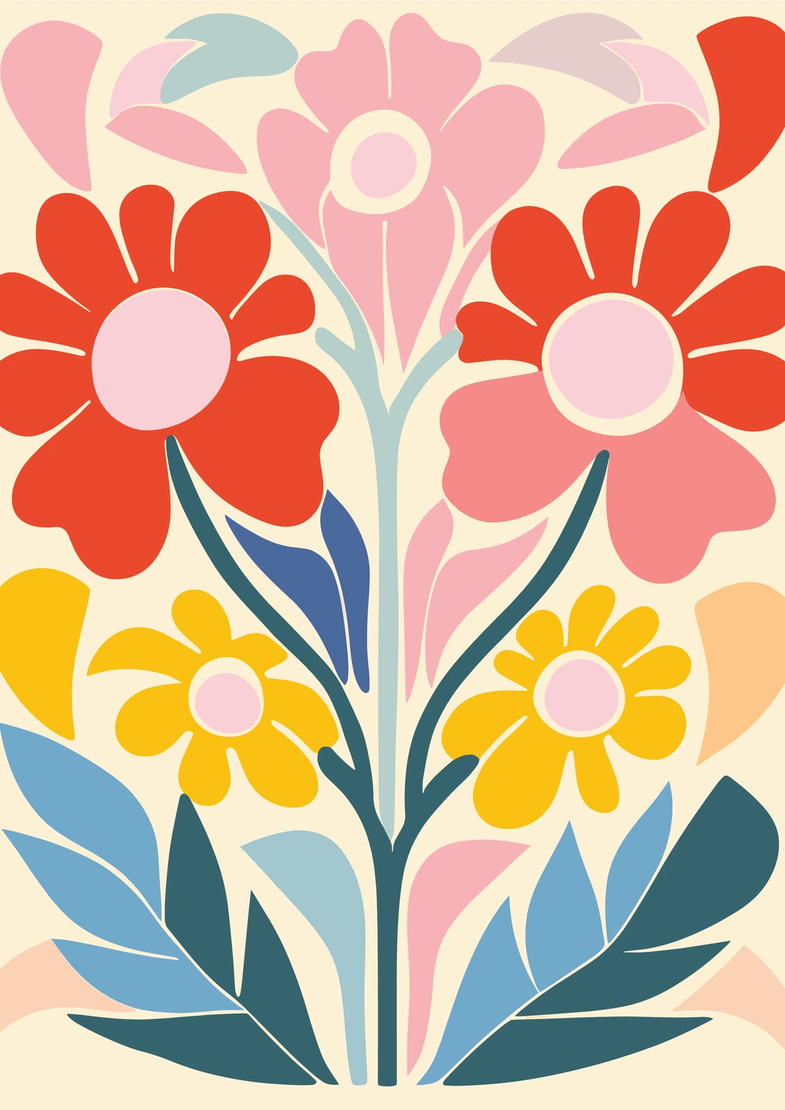 Folk Flower Bouquet — borderless A-series artwork