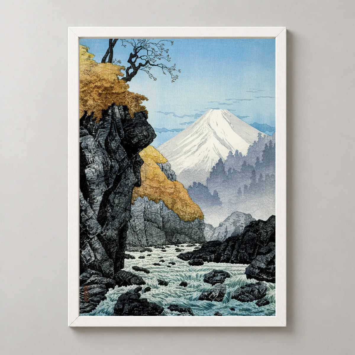 Foot of Mount Ashitaka Art Print by Hiroaki Takahashi in a white frame, front view
