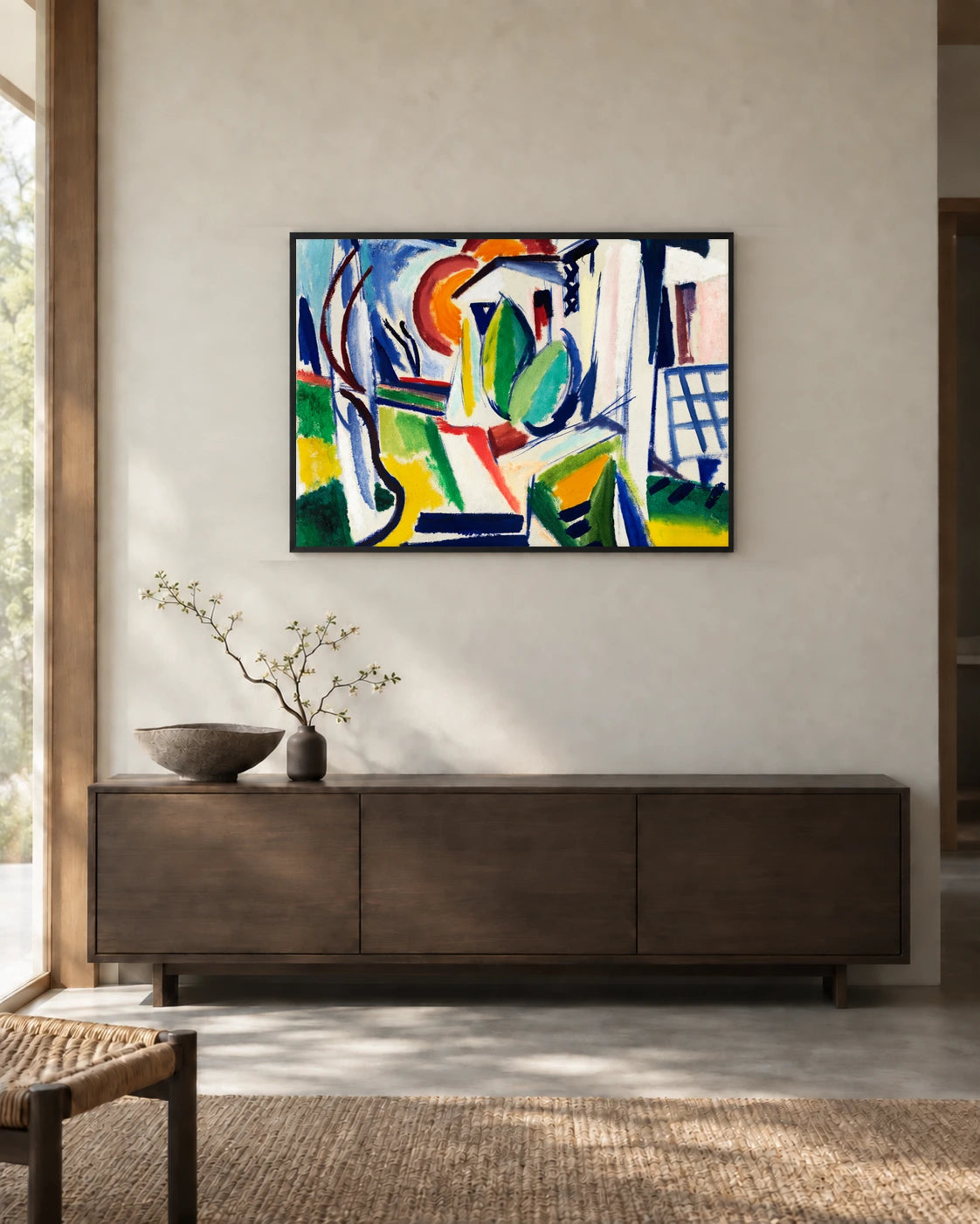 Fugue — styled room visualisation in a black frame
