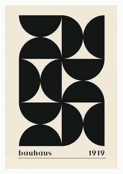 Bauhaus 1919 - Minimalist Geometric Art Print (Black) — poster only, complete unframed artwork