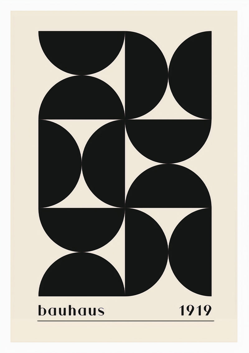 Bauhaus 1919 - Minimalist Geometric Art Print (Black) — poster only, complete unframed artwork