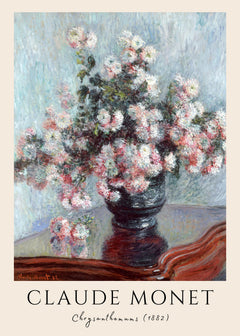 Claude Monet's Chrysanthemums (1882) - Iconic Impressionist Floral Art Print — poster only, complete unframed artwork