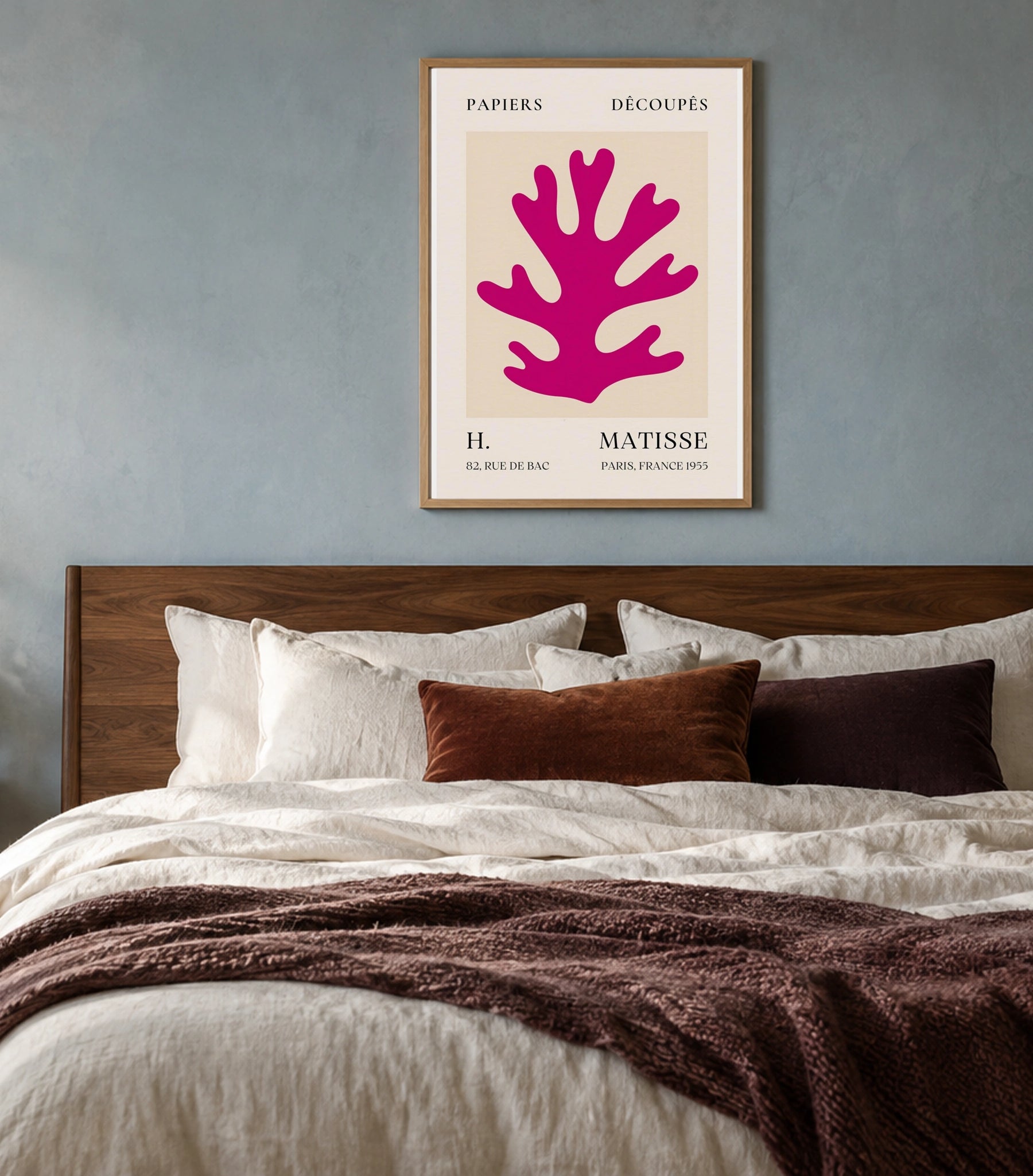 Papiers Découpés H. Matisse Print Pink Foliage (1955) in a styled interior