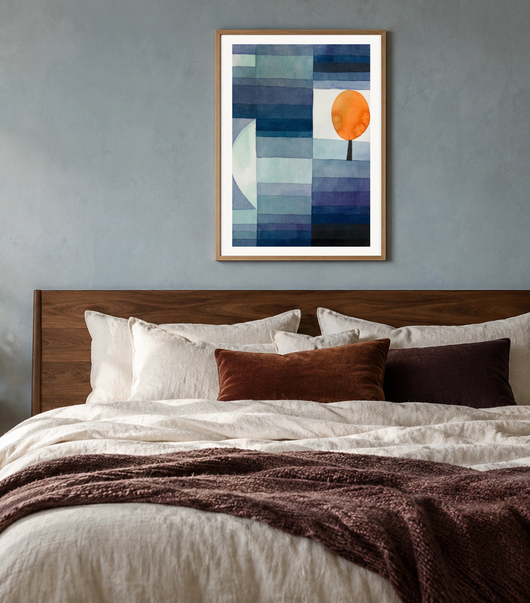 Paul Klee's Autumn Moon - Abstract Art Print in a styled interior