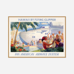 Hawaii Flying Clipper — front view in a natural wood frame