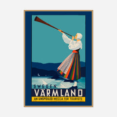Värmland — front view in a natural wood frame
