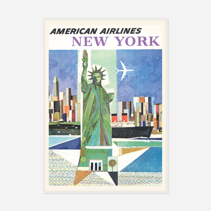 American Airlines New York — front view in a white frame