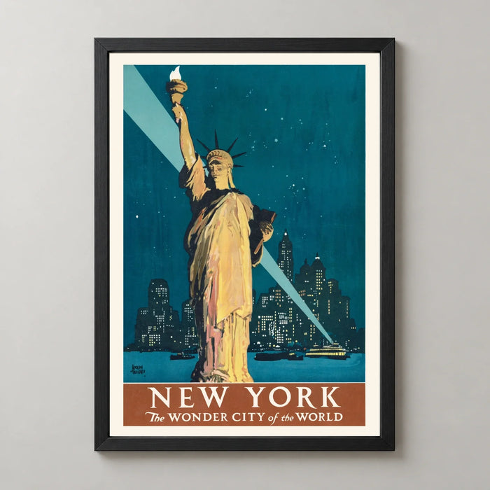 New York — Statue of Liberty Vintage Travel Poster