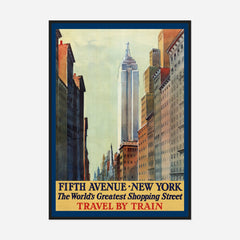 New York — Fifth Avenue — front view in a black frame
