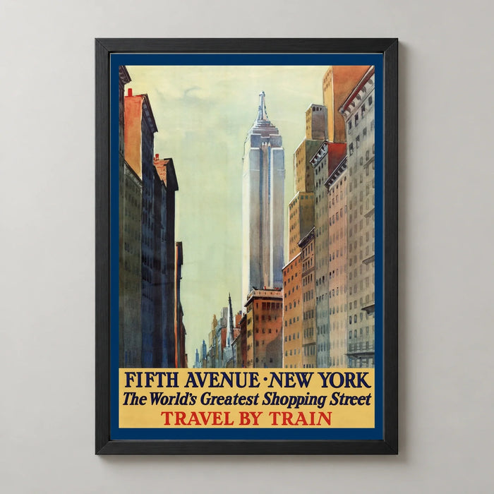 New York — Fifth Avenue Vintage Travel Poster