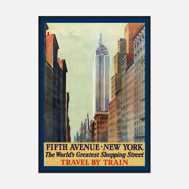New York — Fifth Avenue — front view in a black frame