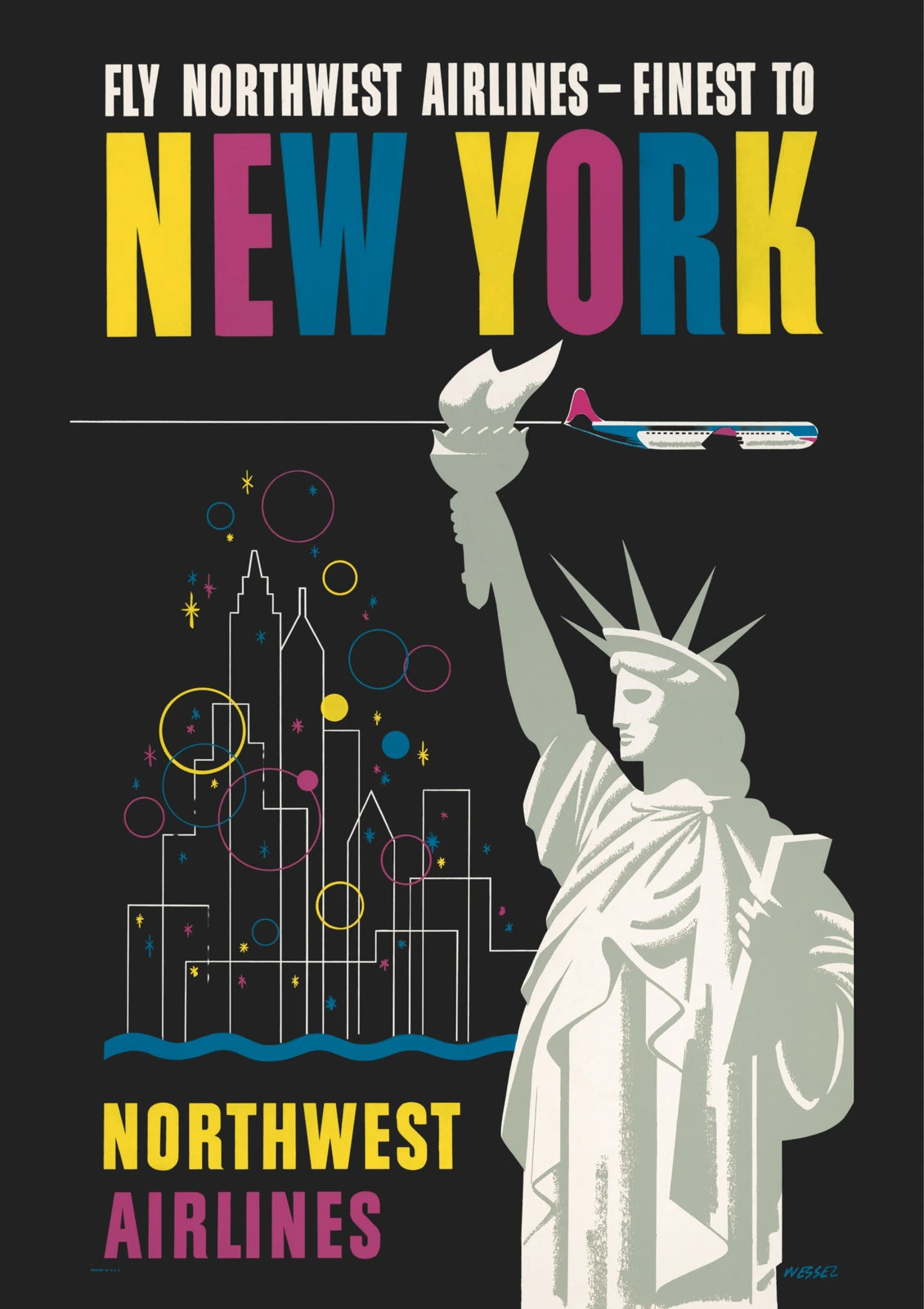 Northwest Airlines New York — finished print composition