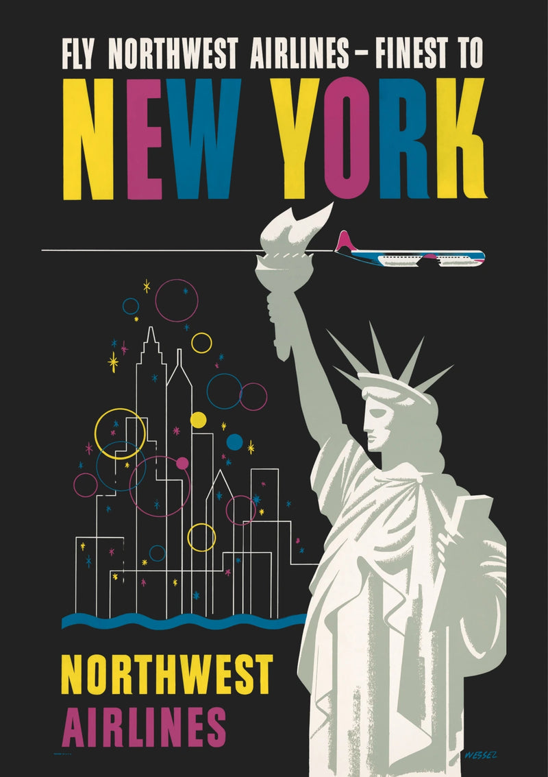 Northwest Airlines New York — finished print composition