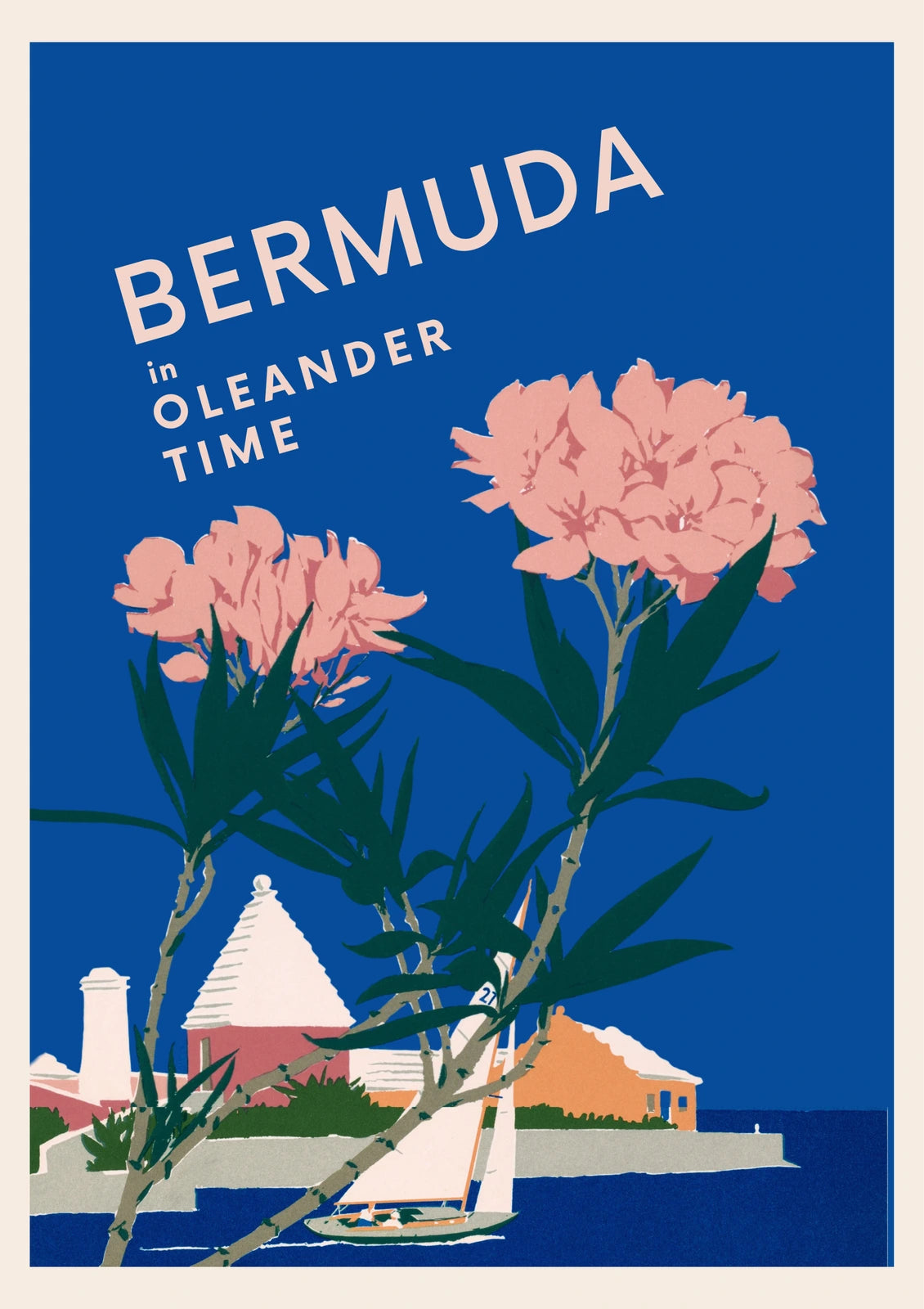 Bermuda — Flowers and Sea — finished print composition