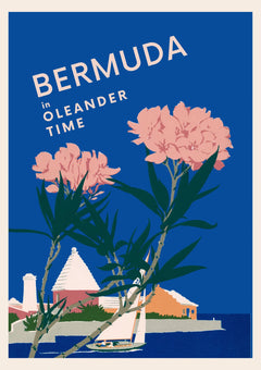 Bermuda — Flowers and Sea — finished print composition