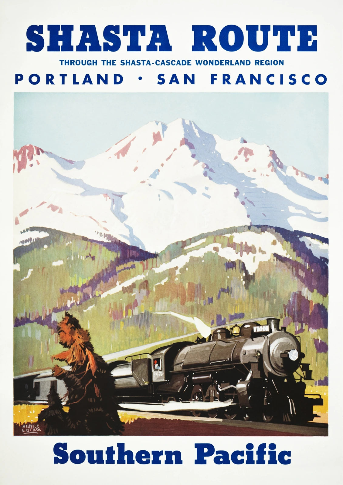 Southern Pacific Shasta Route — finished print composition